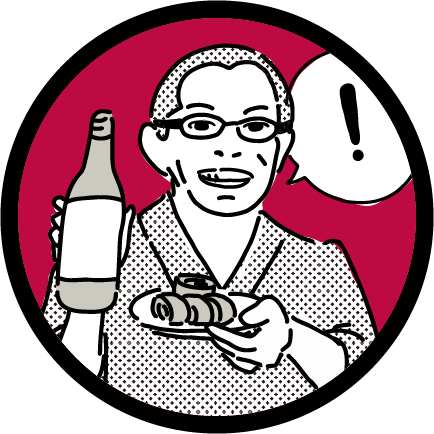 画像：日本酒をおすすめするイイジマさんのイラスト